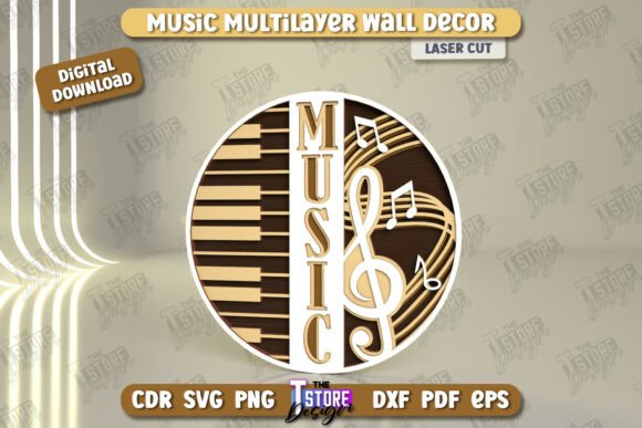 Download Music Multilayer Wall Décor Laser Cut - Premium Resources