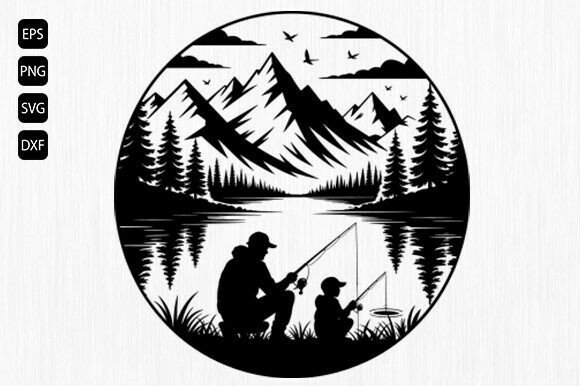 Download Father and Son Fishing Svg, Fishing Svg - Fishing Collection