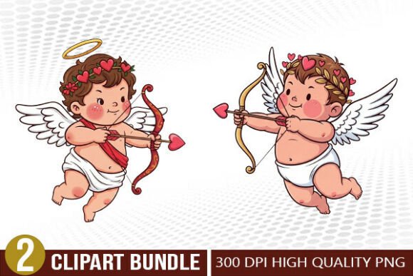 Download Cupid Angel Valentine Illustration Set - Valentine illustration set Collection